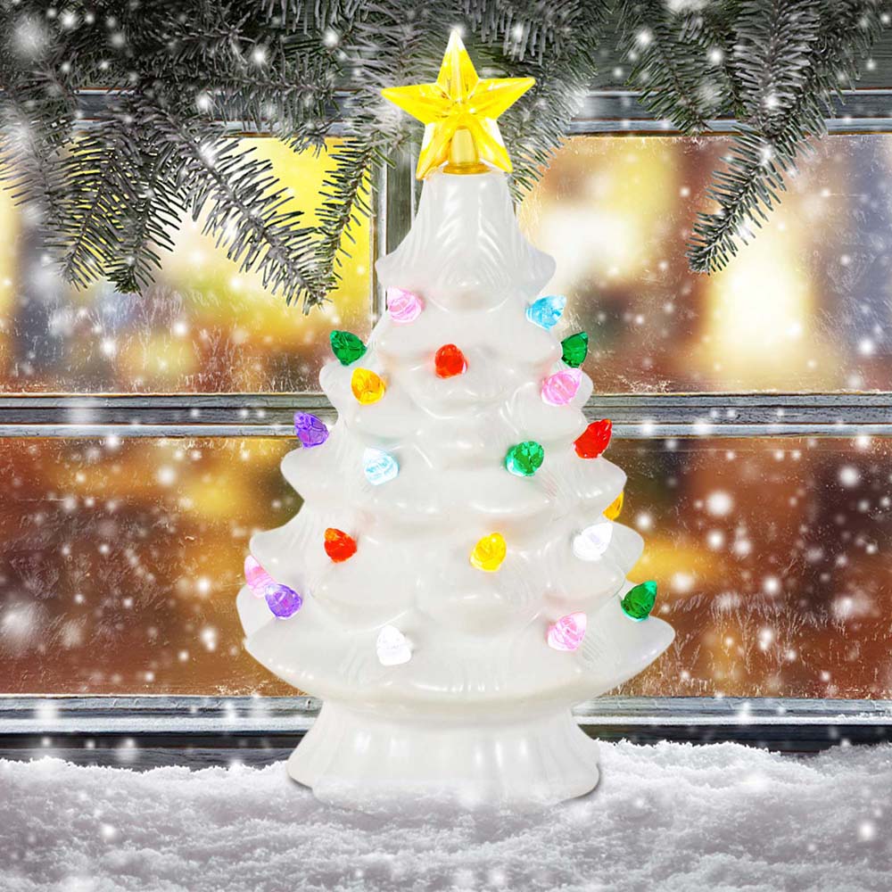 Star Tree Topper - ديكور قرية سيراميك لعيد الميلاد ،