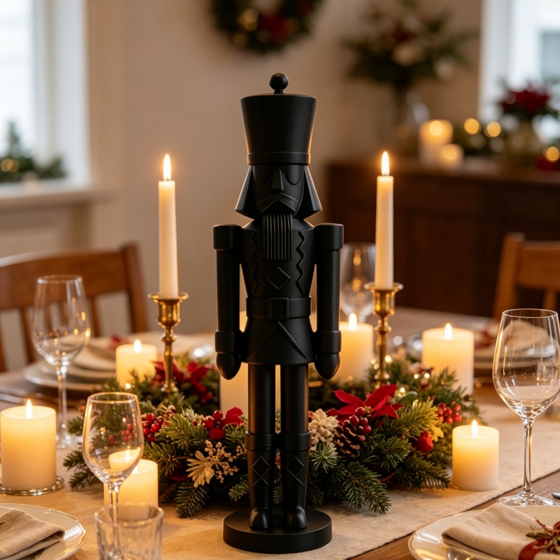 Nutcracker Figurine - تمثال جندي كسارة البندق الأسود البسيط،