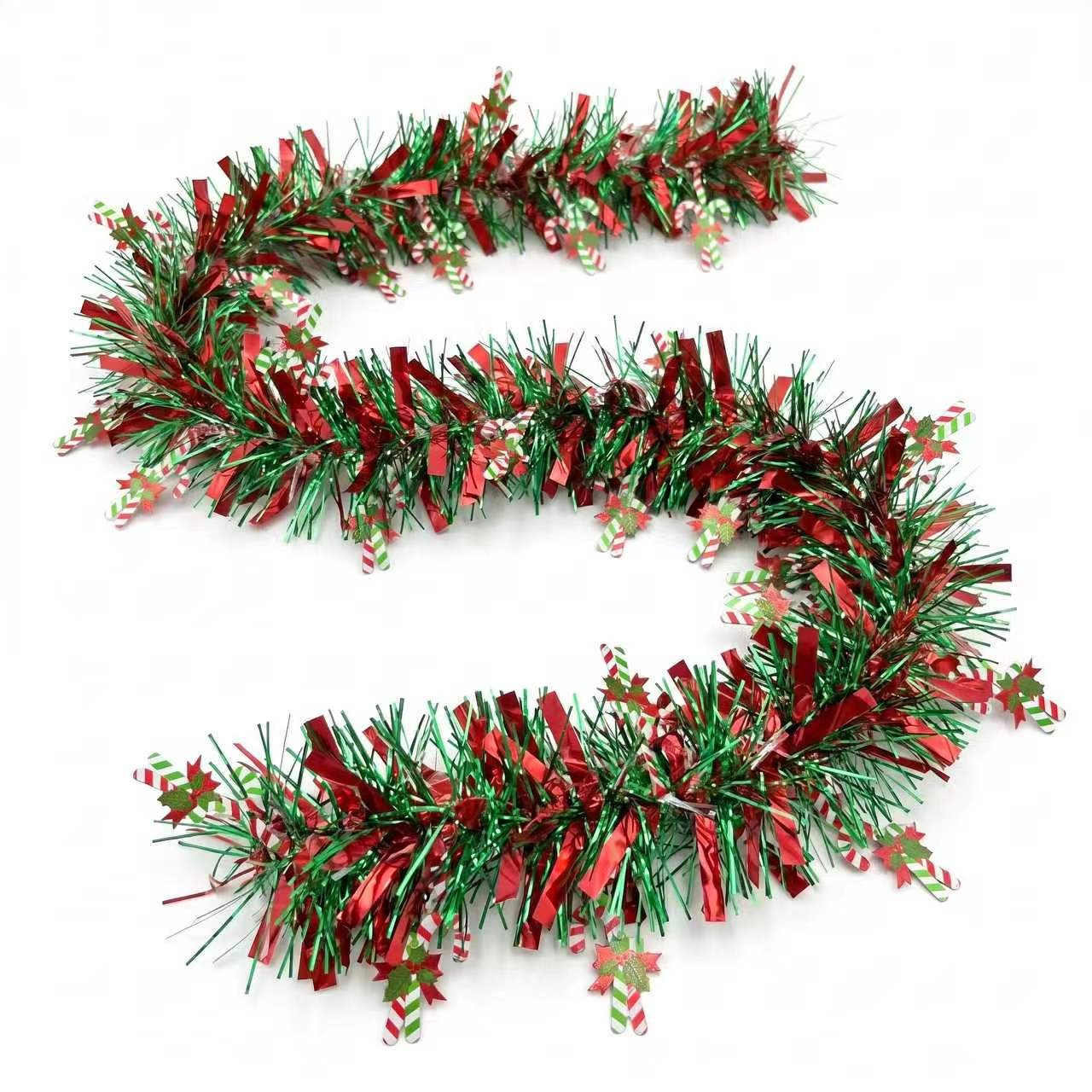 Tinsel Garland Decoration - إكليل عيد الميلاد المعدني اللامع بطول