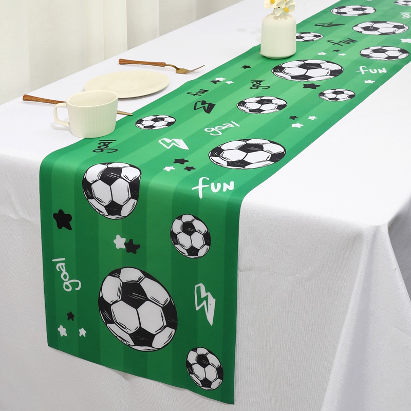 Christmas Table Runner - 1 قطعة كرة القدم/كرة القدم طاولة