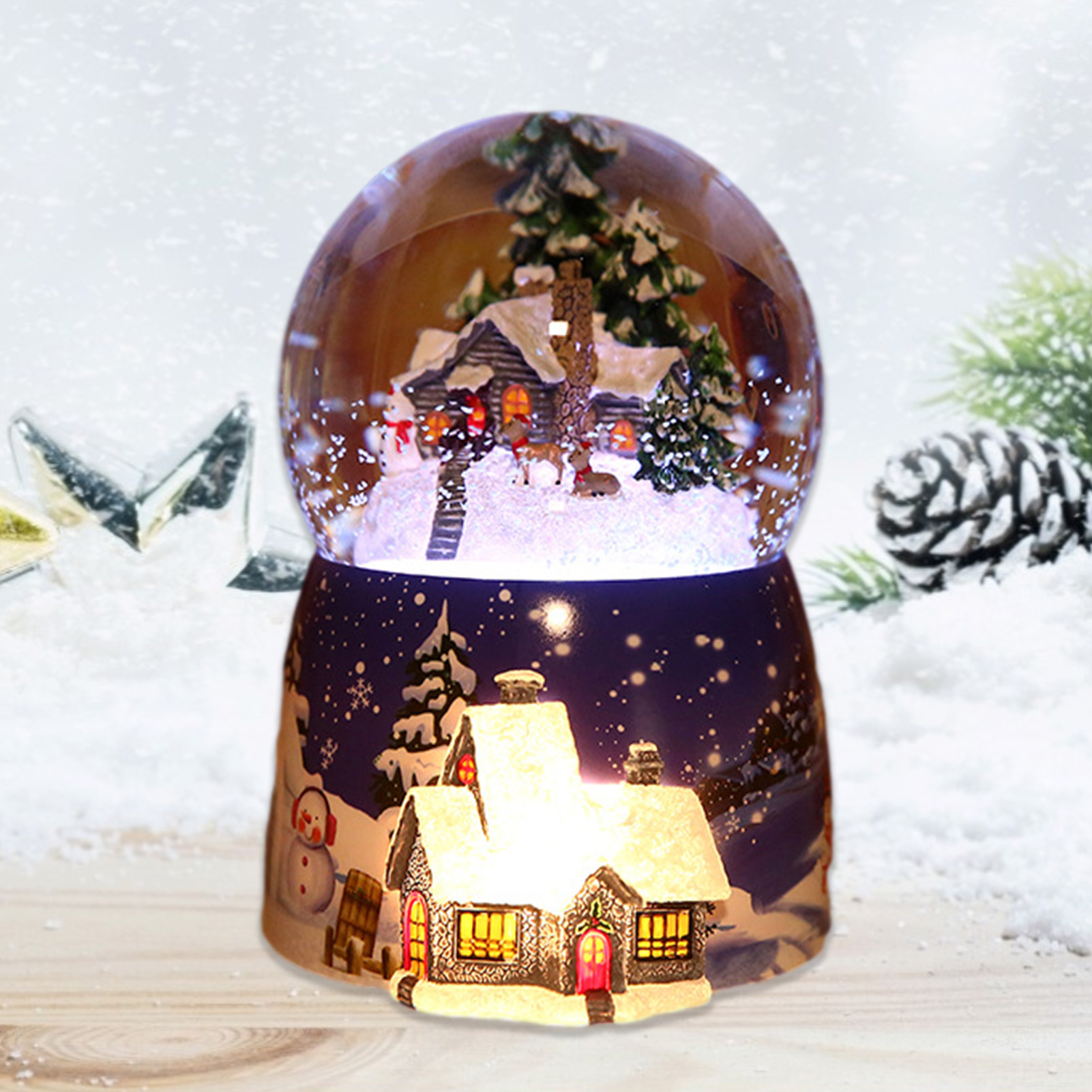 1 قطعة الراتنج صندوق الموسيقى  - مراجعة Snow Globe Musical وسعره