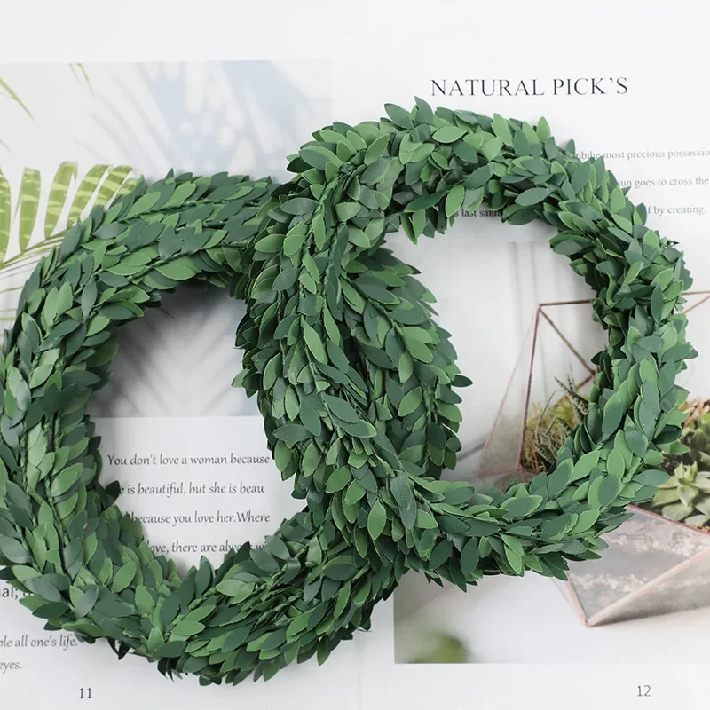 7 أمتار سلك الحديد الأخضر ورقة - مراجعة Christmas Wreath Fake وسعره