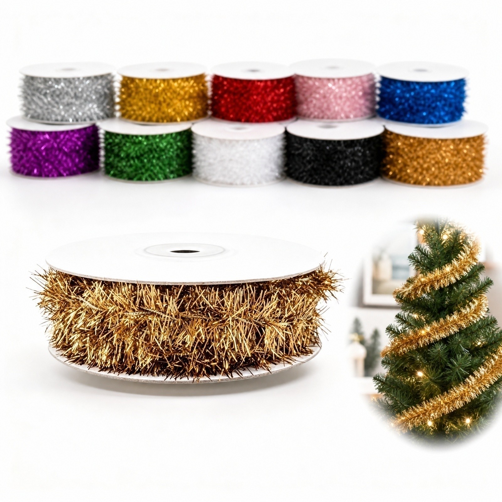 سلسلة أضواء بلاستيكية بطول 5 أ - مراجعة Tinsel Garland Decoration وسعره