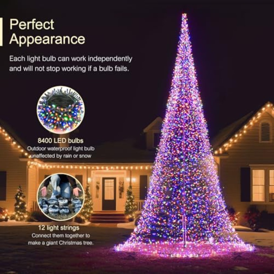 عمود علم خارجي مع إضاءة LED لش - مراجعة Christmas Lights Outdoor وسعره