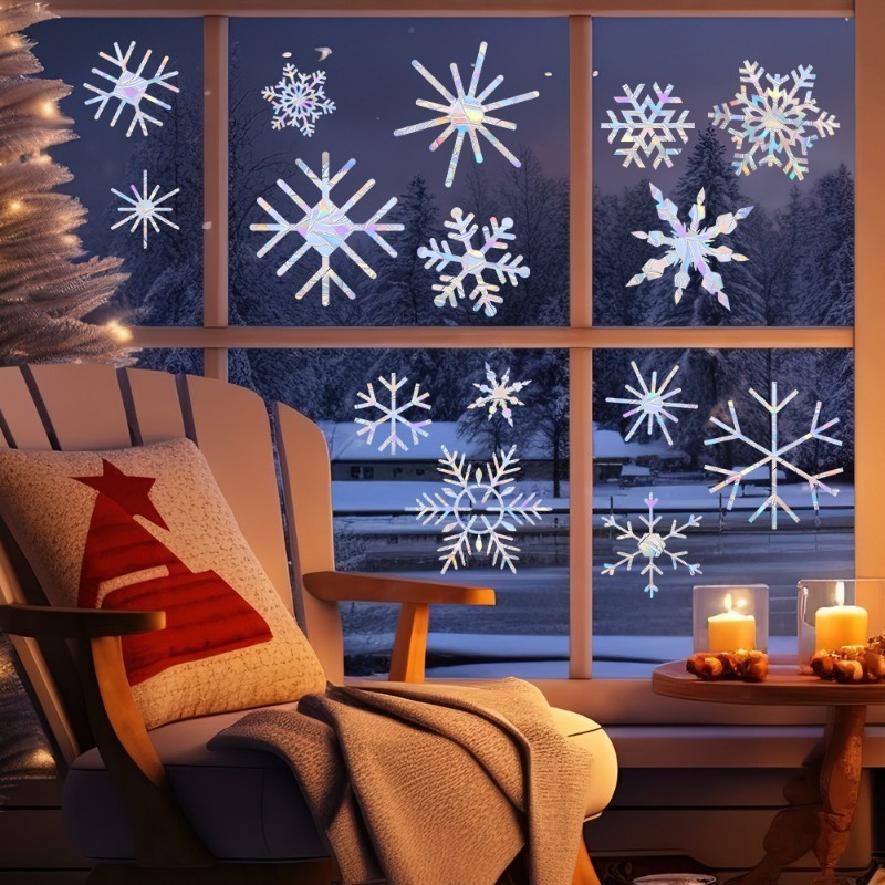 عيد الميلاد ندفة الثلج نمط قوس - مراجعة Snowflake Window Decal وسعره